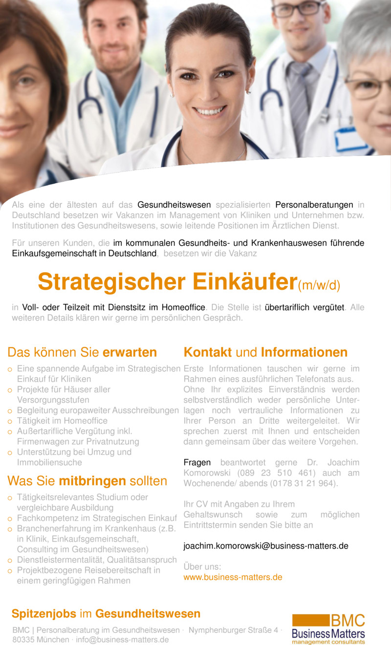 Stellenanzeige Strategischer Einkufer (m/w/d) +++ Homeoffice +++ Kommunal +++ Exzellente bertarifliche Vergtung